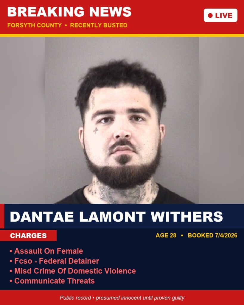 Booking photo of DANTAE LAMONT WITHERS