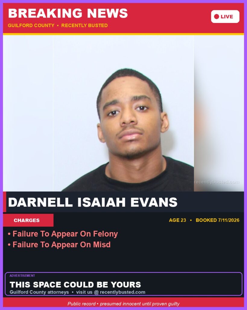 Booking photo of DARNELL ISAIAH EVANS