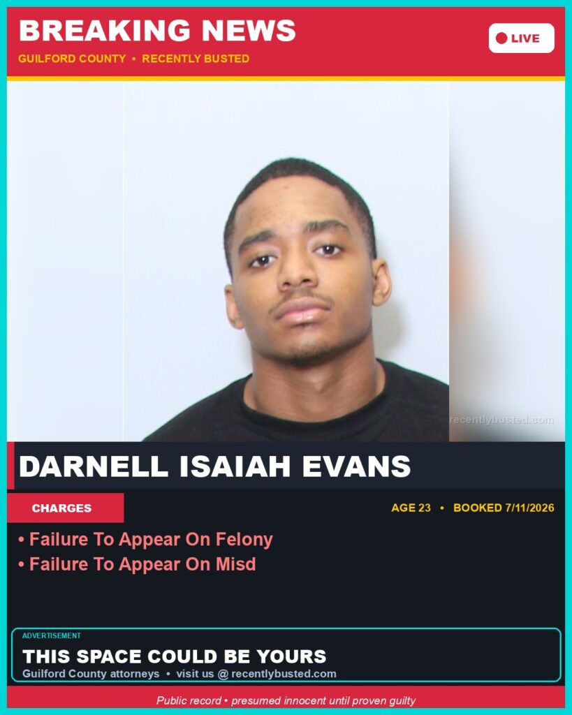 Booking photo of DARNELL ISAIAH EVANS