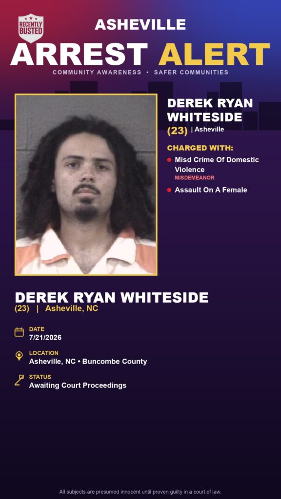 Booking photo of DEREK RYAN WHITESIDE