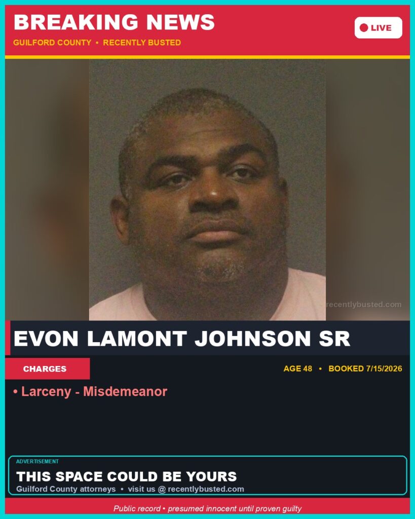 Booking photo of EVON LAMONT JOHNSON SR