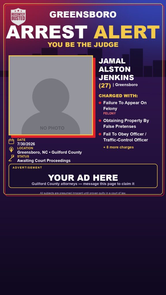 Arrest report - JAMAL ALSTON JENKINS