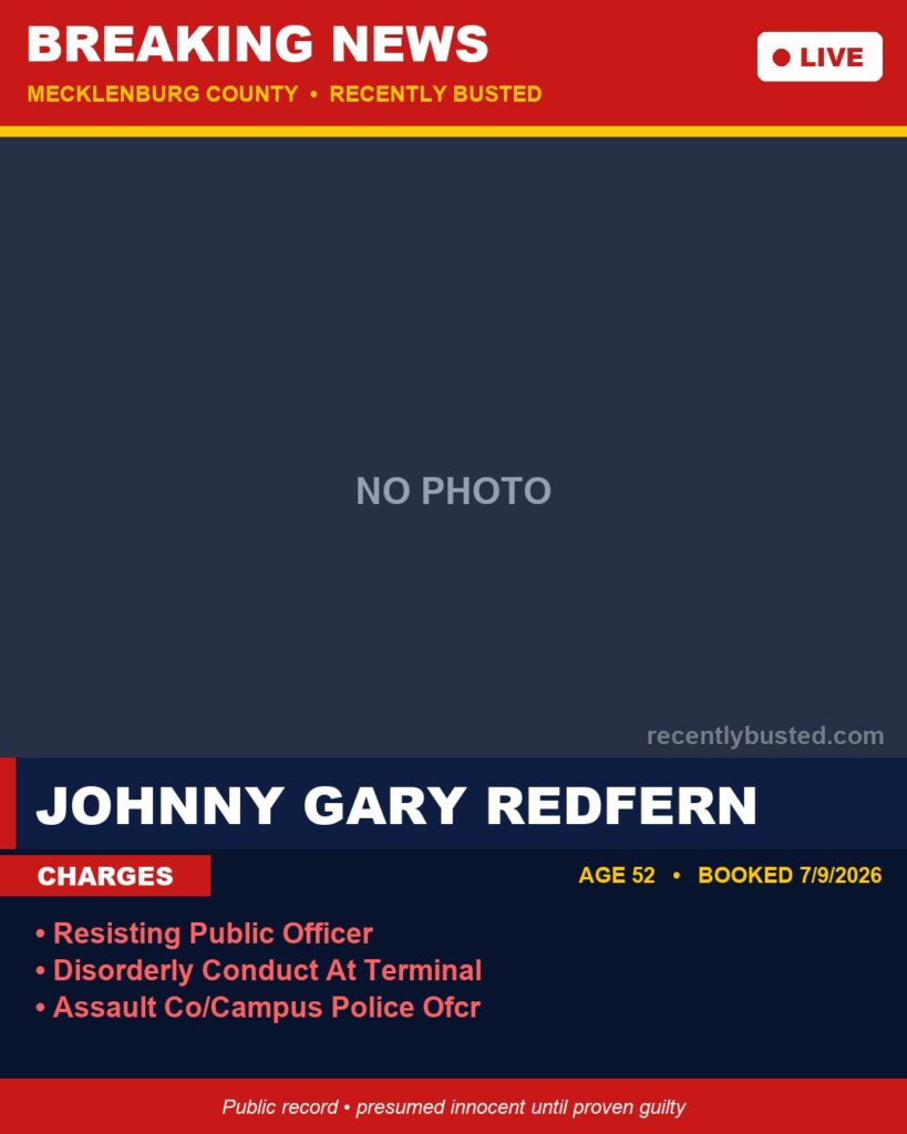 Booking photo of JOHNNY GARY REDFERN