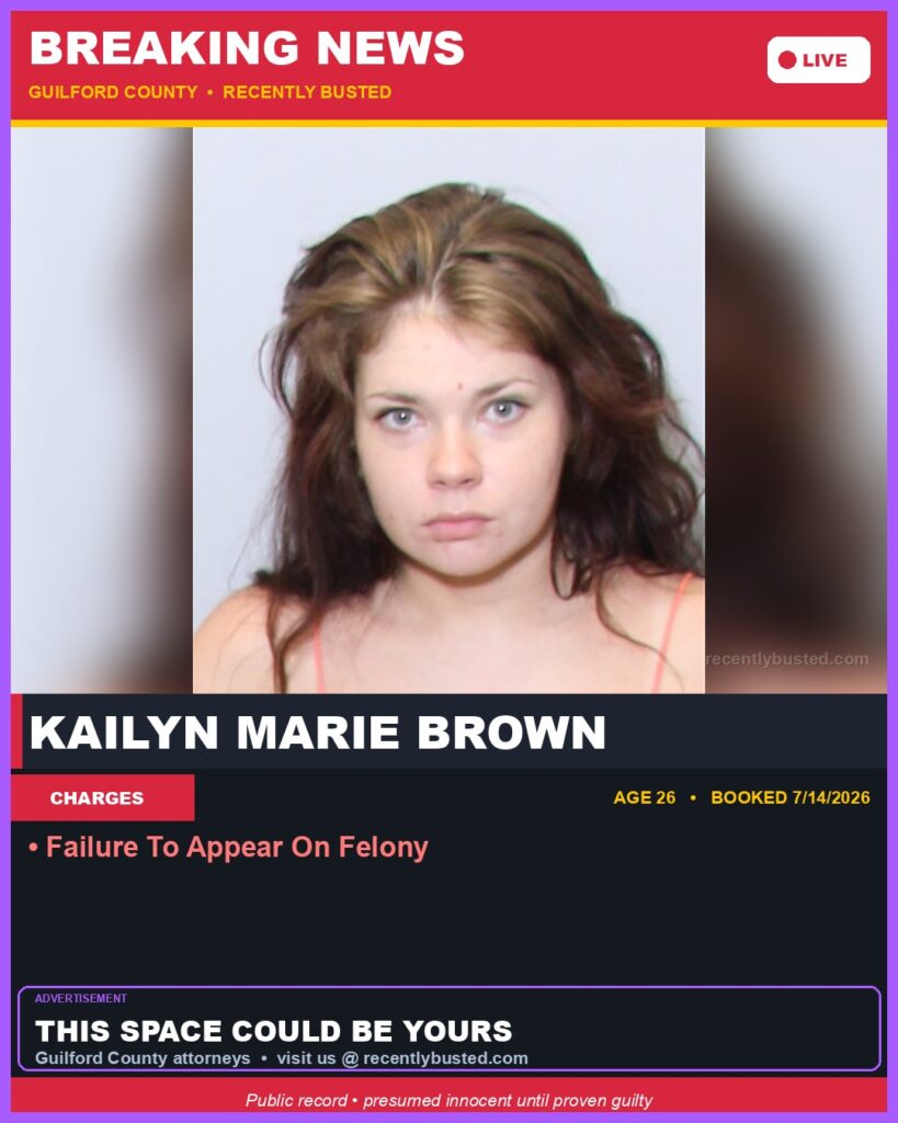 Booking photo of KAILYN MARIE BROWN