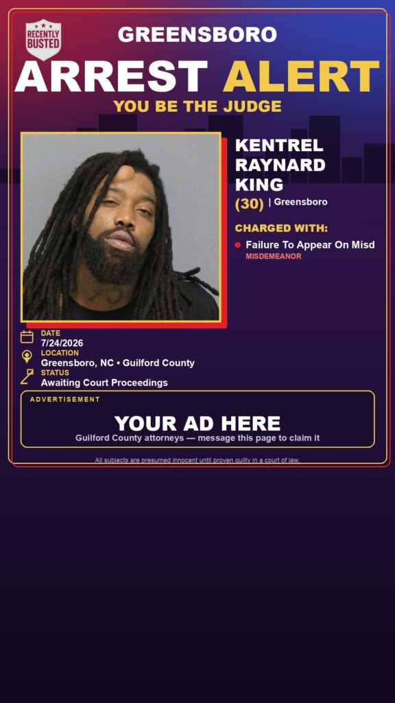 Booking photo of KENTREL RAYNARD KING