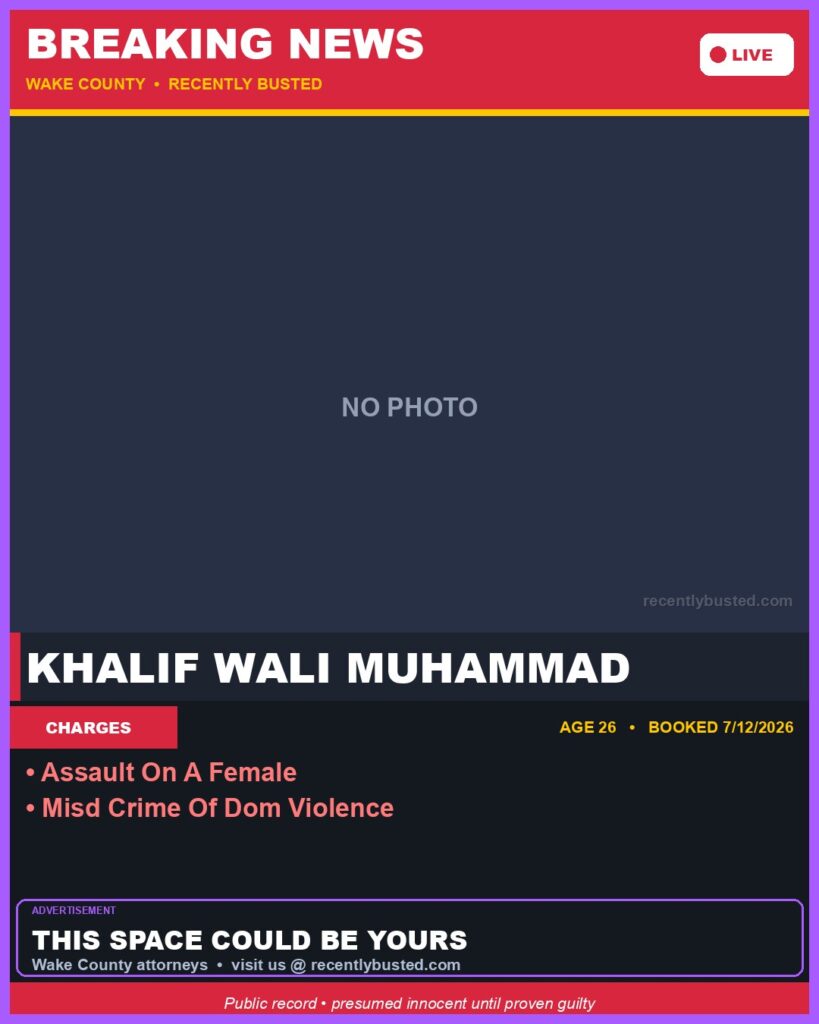 Booking photo of KHALIF WALI MUHAMMAD