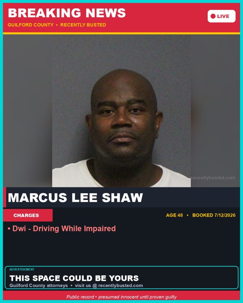 Booking photo of MARCUS LEE SHAW