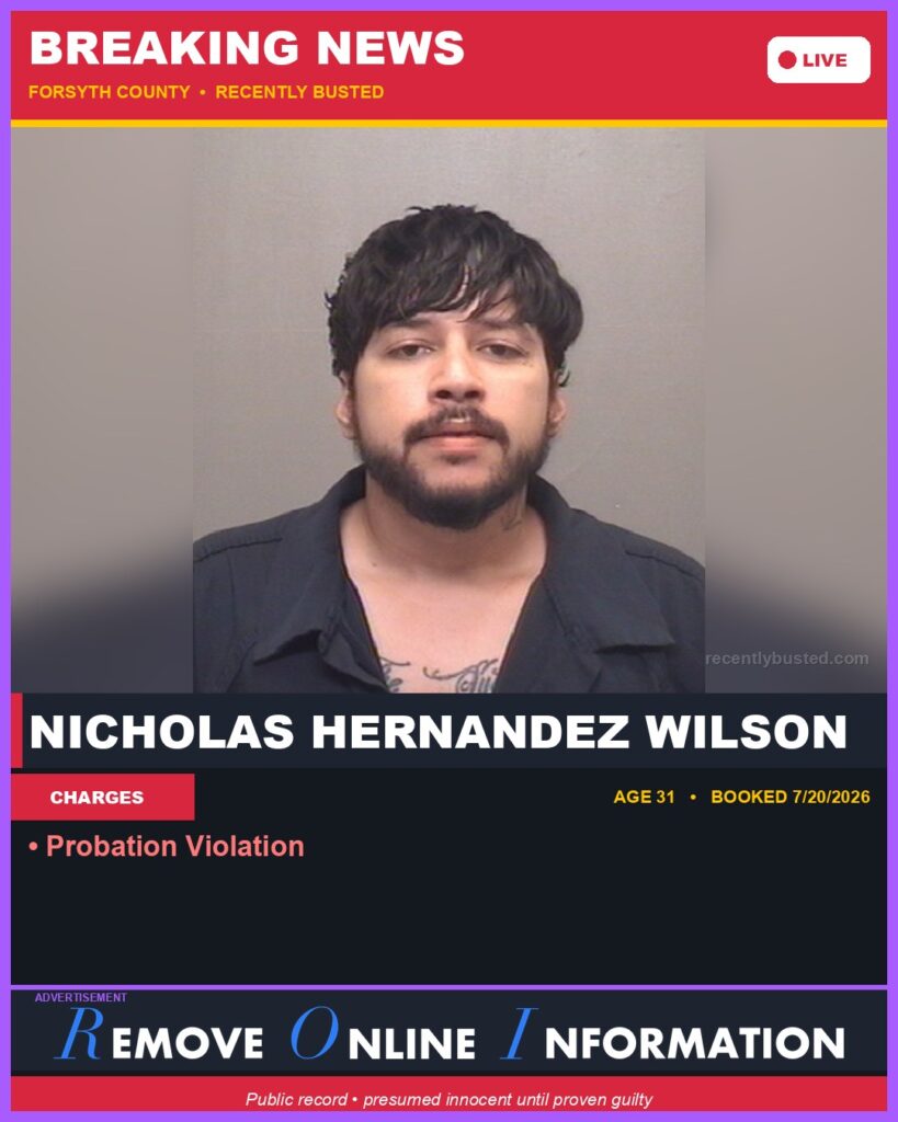 Booking photo of NICHOLAS HERNANDEZ WILSON