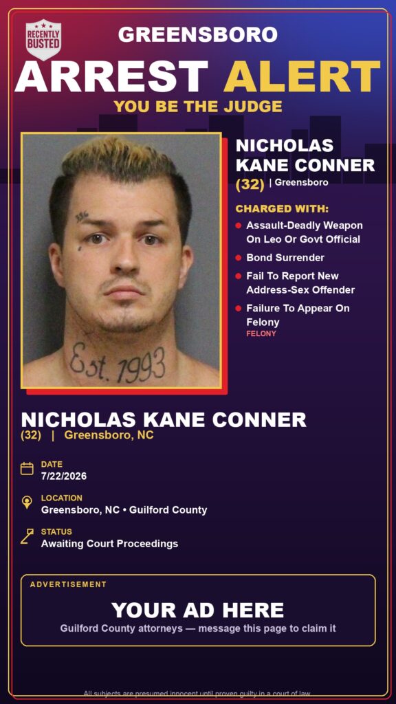Booking photo of NICHOLAS KANE CONNER