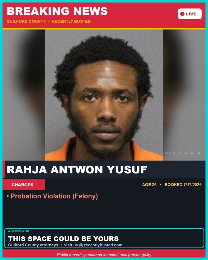 Booking photo of RAHJA ANTWON YUSUF