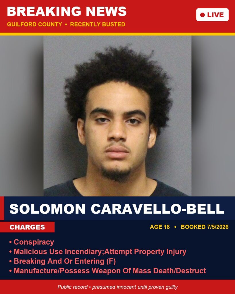 Booking photo of SOLOMON CARAVELLO-BELL