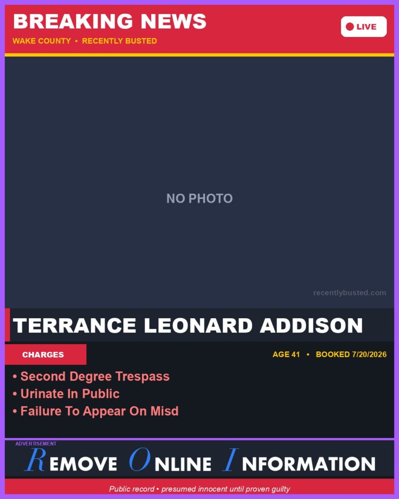 Booking photo of TERRANCE LEONARD ADDISON