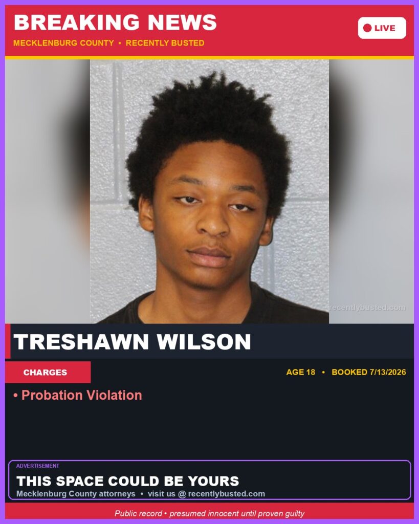 Booking photo of TRESHAWN WILSON