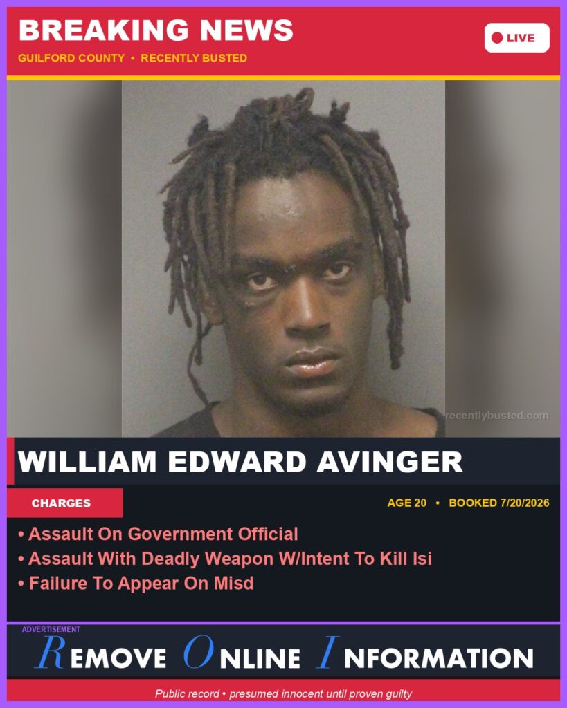 Booking photo of WILLIAM EDWARD AVINGER