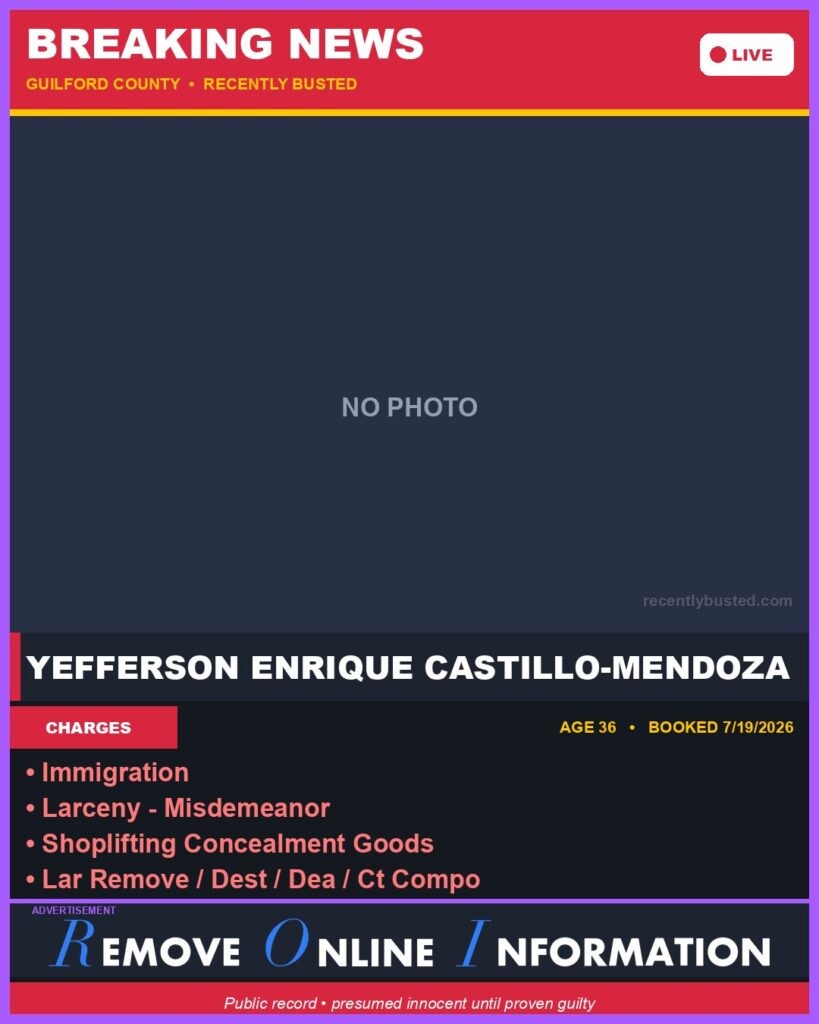 Booking photo of YEFFERSON ENRIQUE CASTILLO-MENDOZA