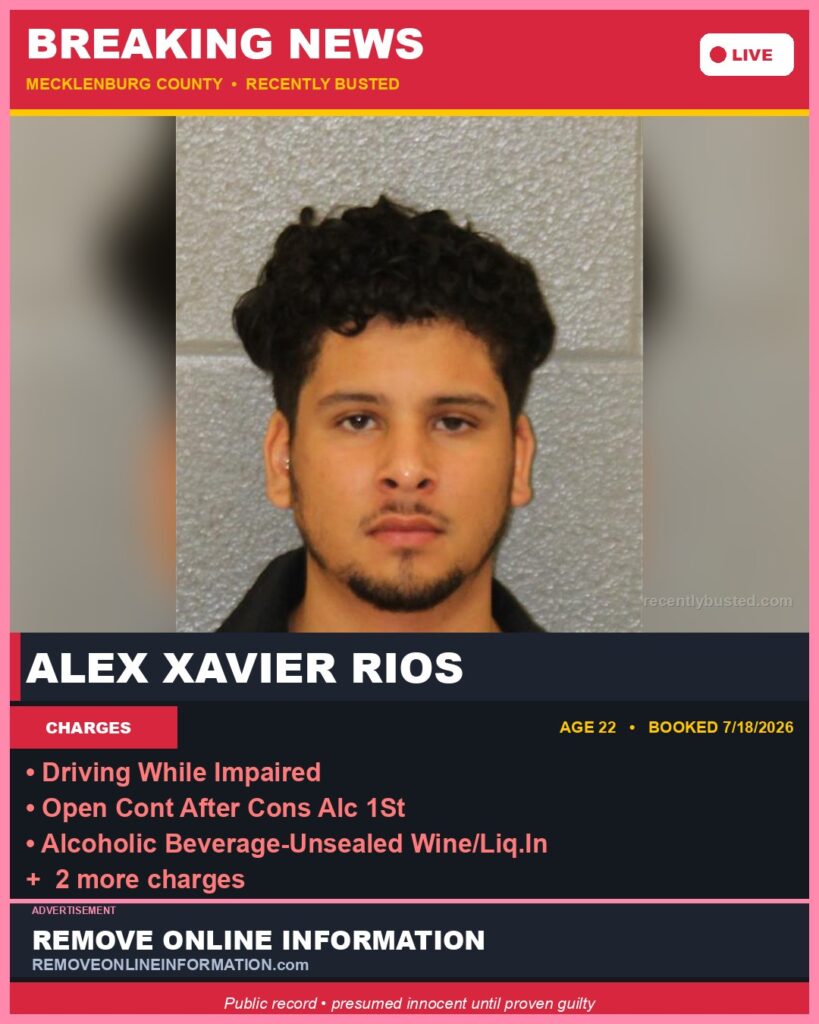 Booking photo of ALEX XAVIER RIOS