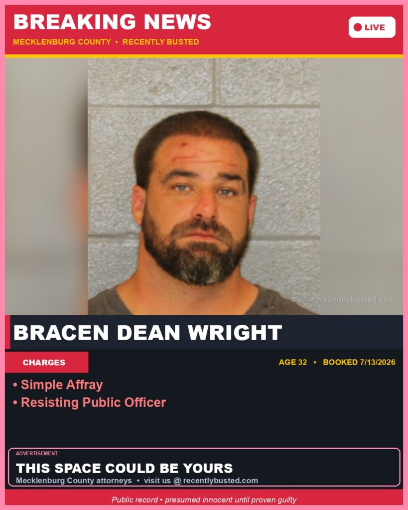 Booking photo of BRACEN DEAN WRIGHT
