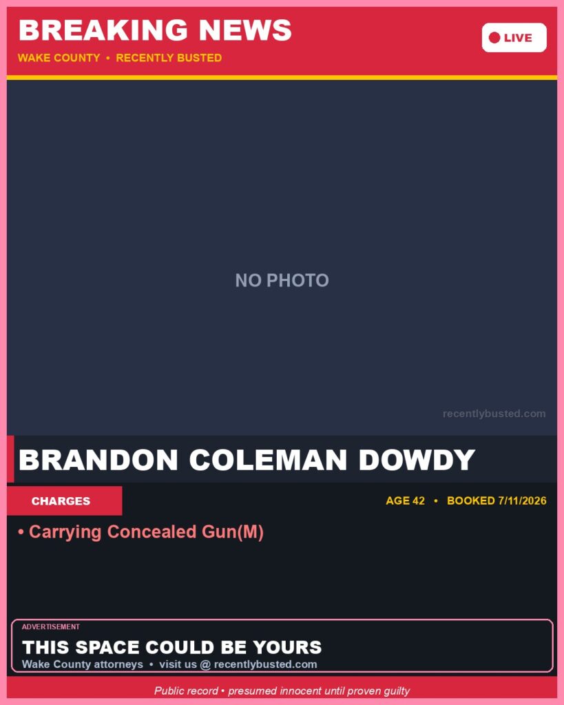 Booking photo of BRANDON COLEMAN DOWDY