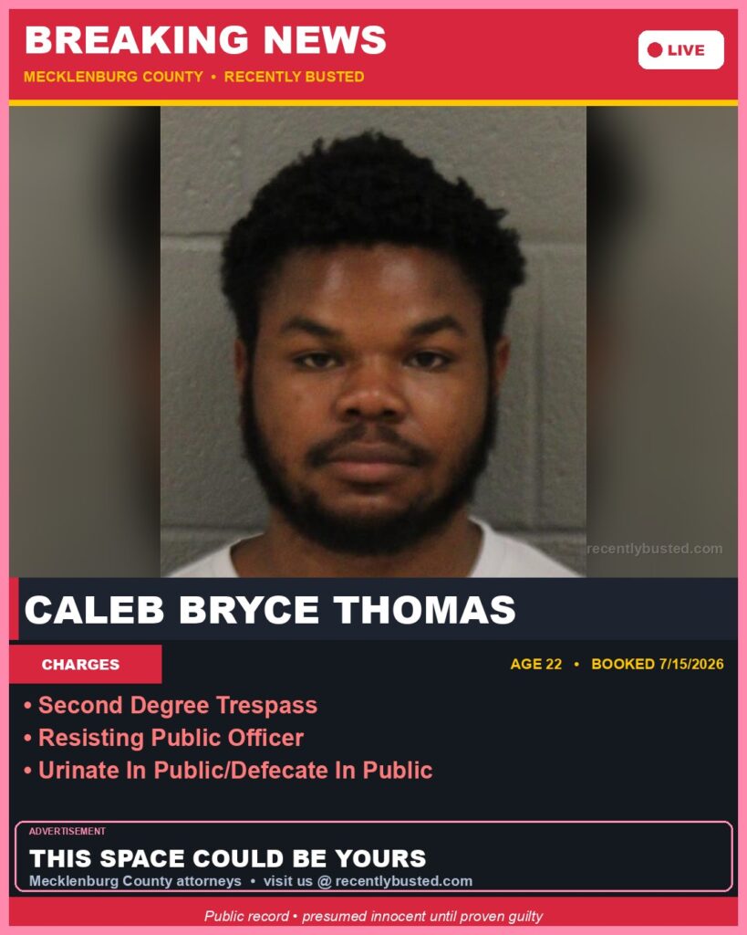 Booking photo of CALEB BRYCE THOMAS