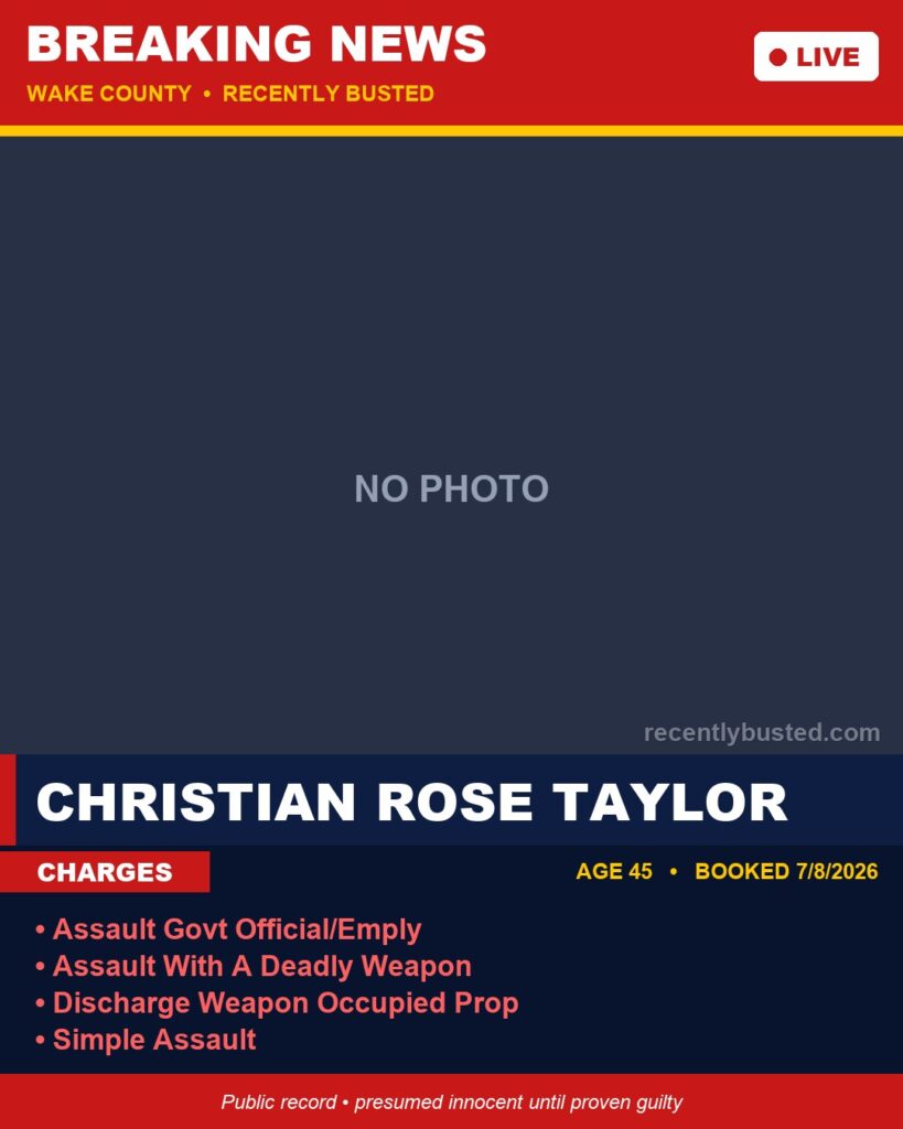 Booking photo of CHRISTIAN ROSE TAYLOR