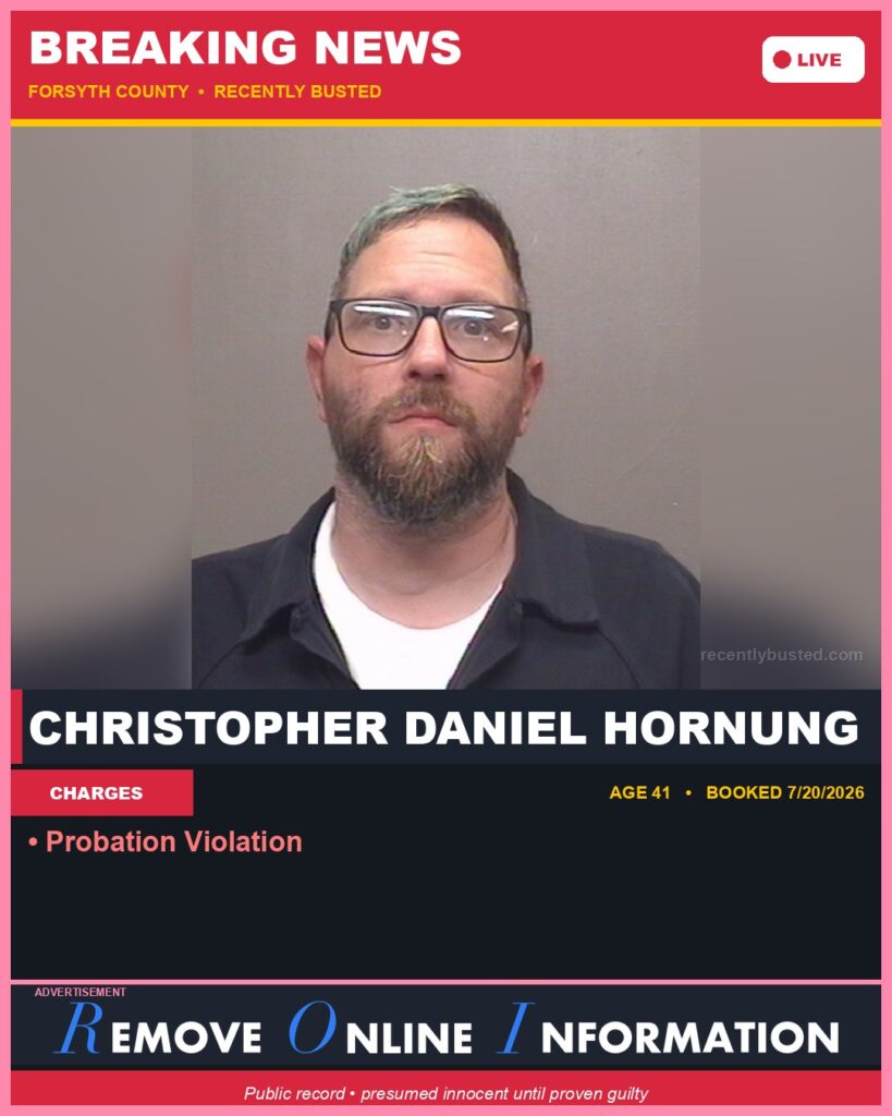 Booking photo of CHRISTOPHER DANIEL HORNUNG