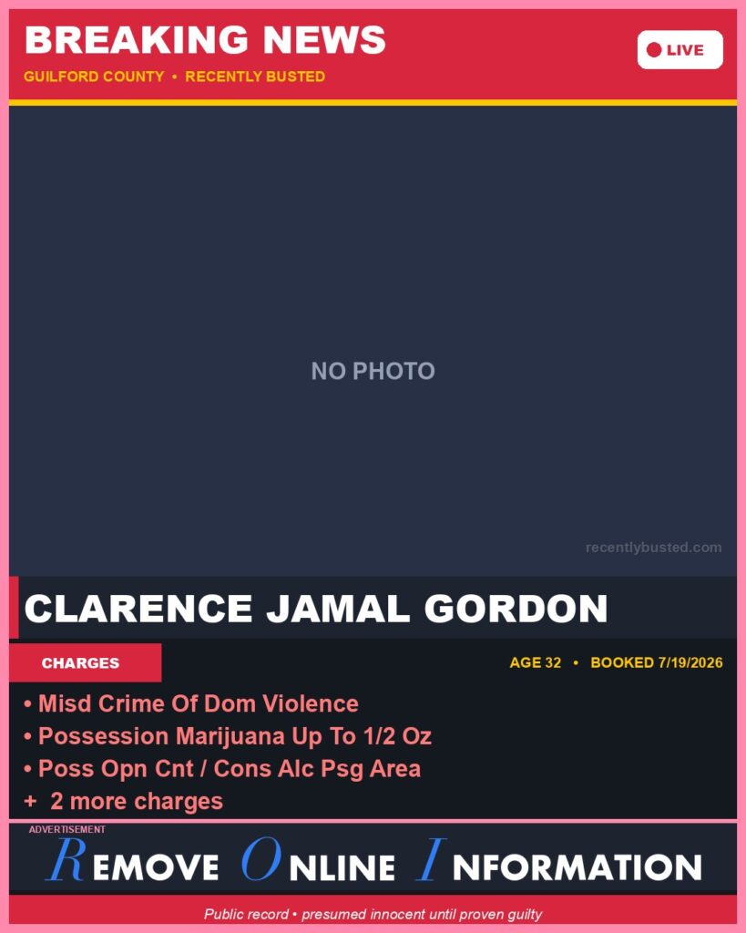 Booking photo of CLARENCE JAMAL GORDON