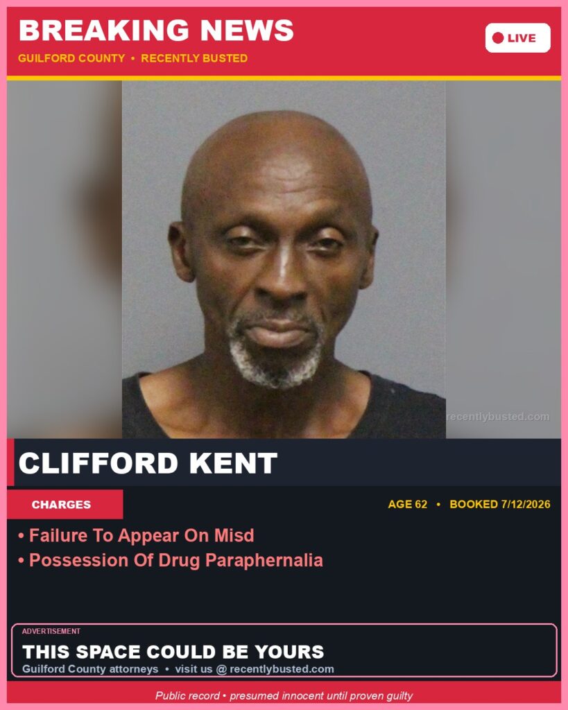 Booking photo of CLIFFORD KENT