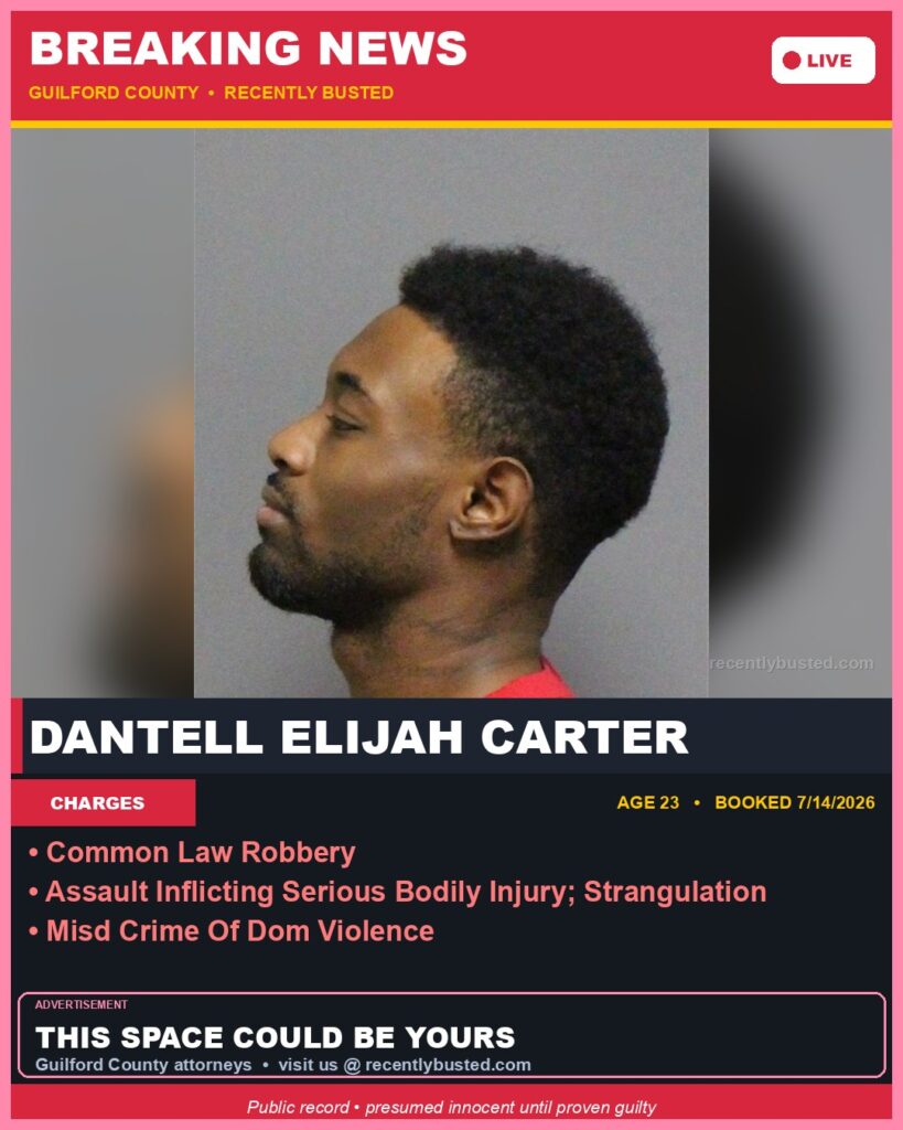 Booking photo of DANTELL ELIJAH CARTER