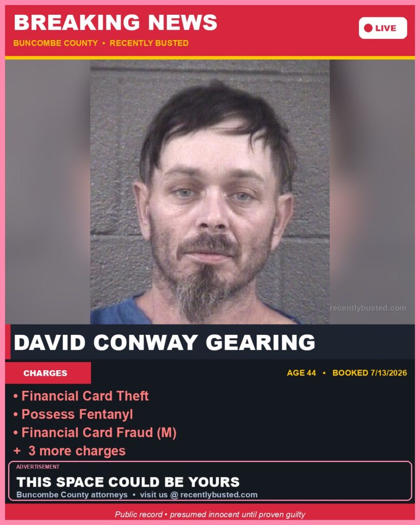 Booking photo of DAVID CONWAY GEARING