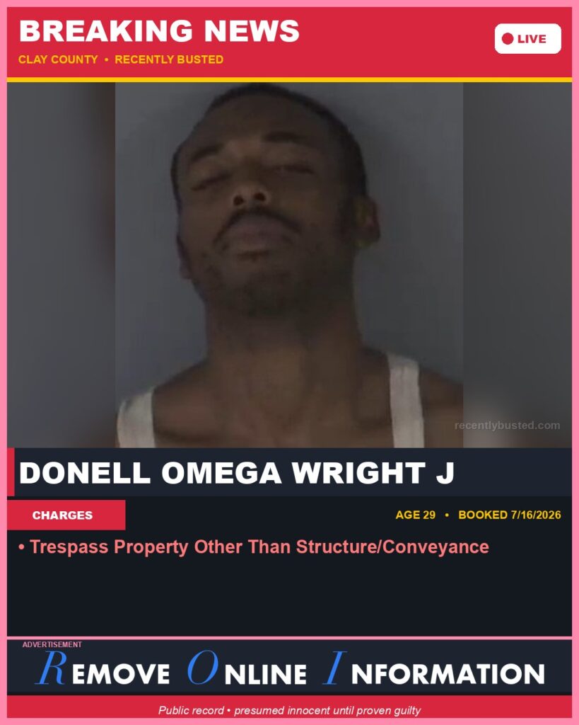 Booking photo of DONELL OMEGA WRIGHT J