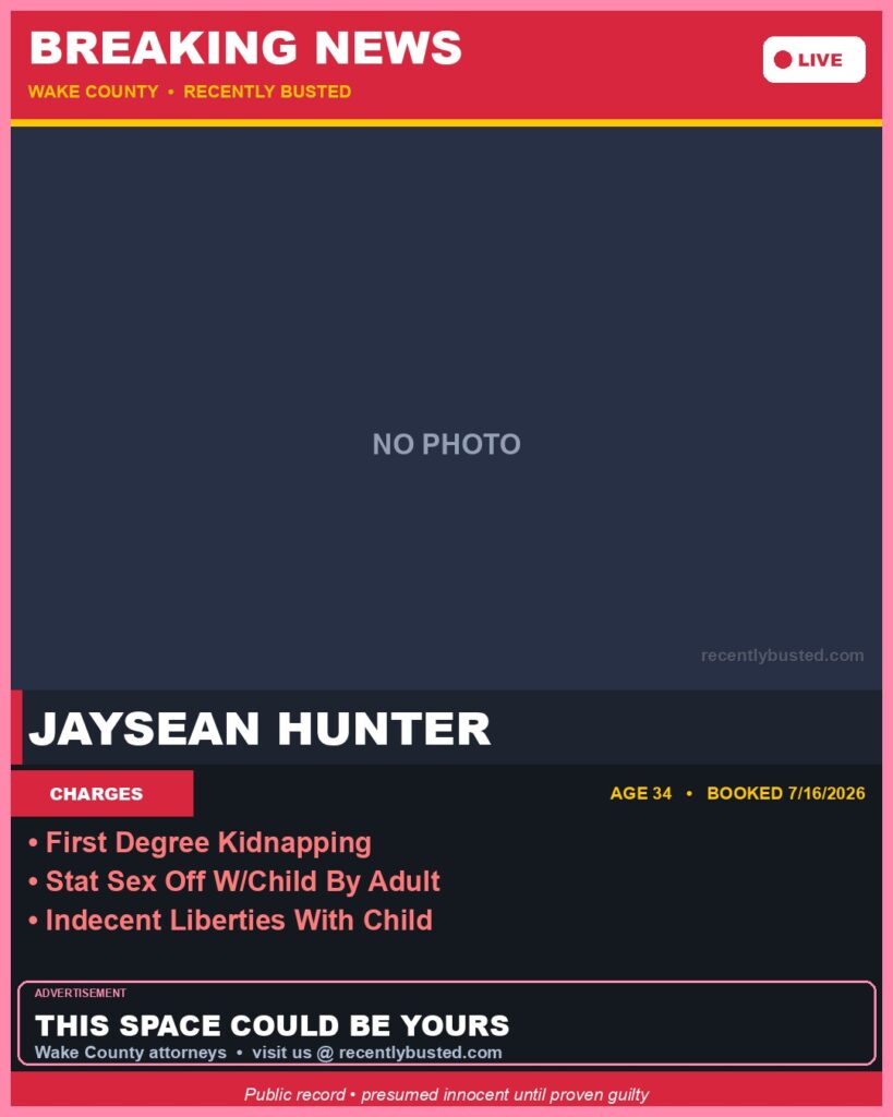 Booking photo of JAYSEAN HUNTER