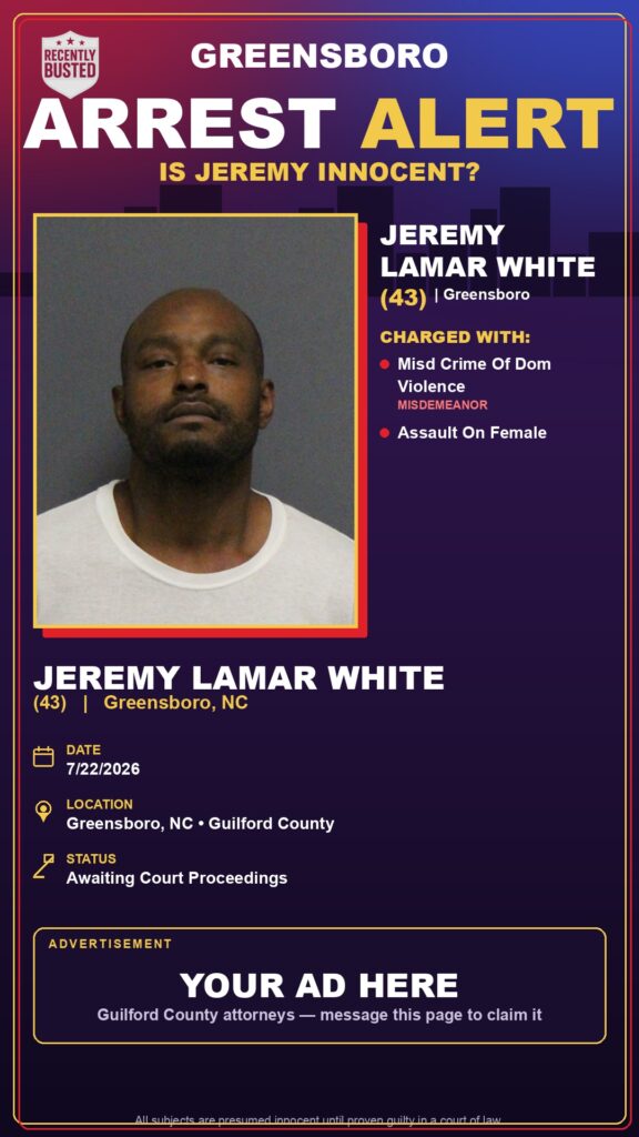 Booking photo of JEREMY LAMAR WHITE