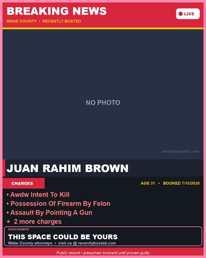 Booking photo of JUAN RAHIM BROWN