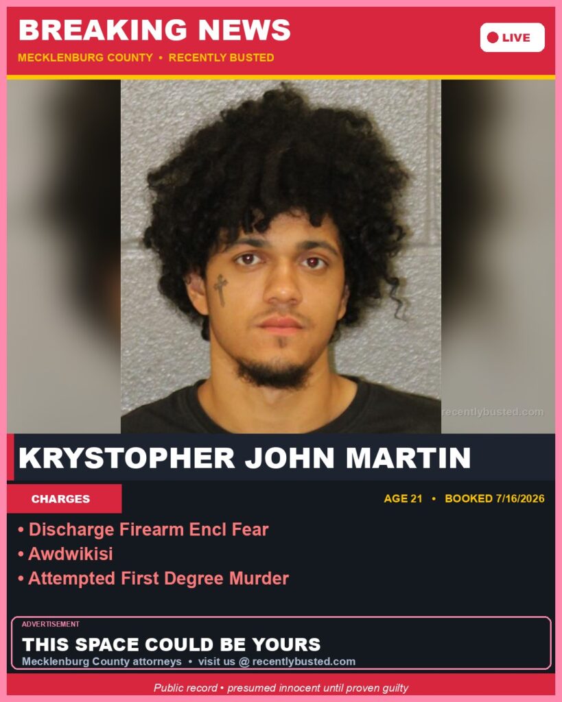 Booking photo of KRYSTOPHER JOHN MARTIN