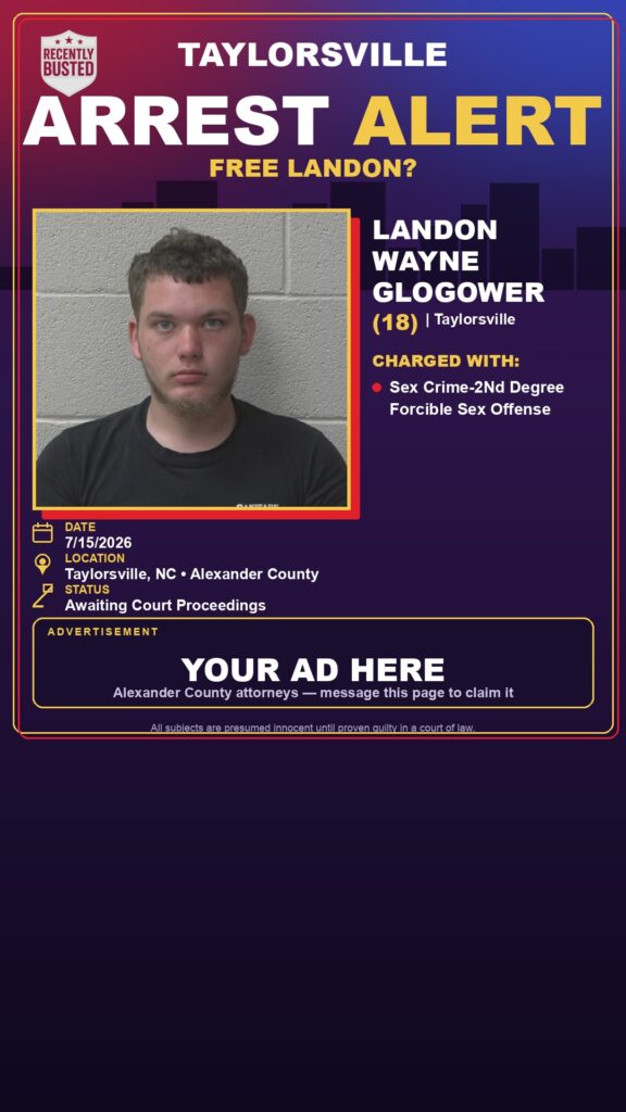 Booking photo of LANDON WAYNE GLOGOWER