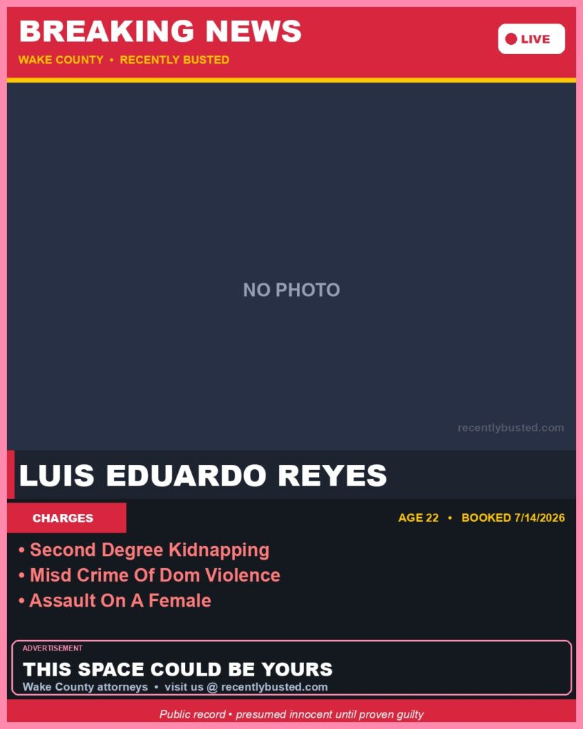 Booking photo of LUIS EDUARDO REYES