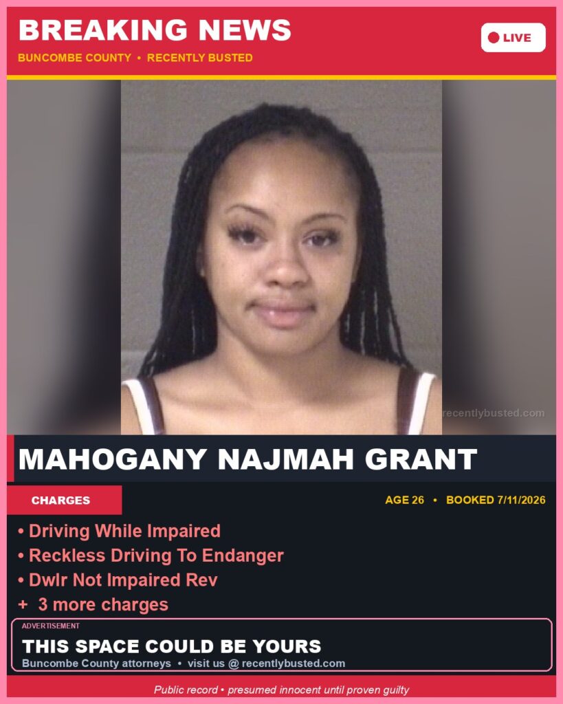 Booking photo of MAHOGANY NAJMAH GRANT