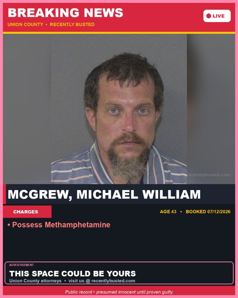 Booking photo of MCGREW, MICHAEL WILLIAM