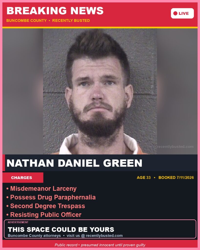 Booking photo of NATHAN DANIEL GREEN