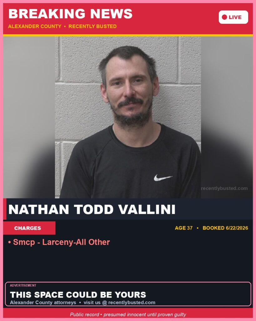 Booking photo of NATHAN TODD VALLINI