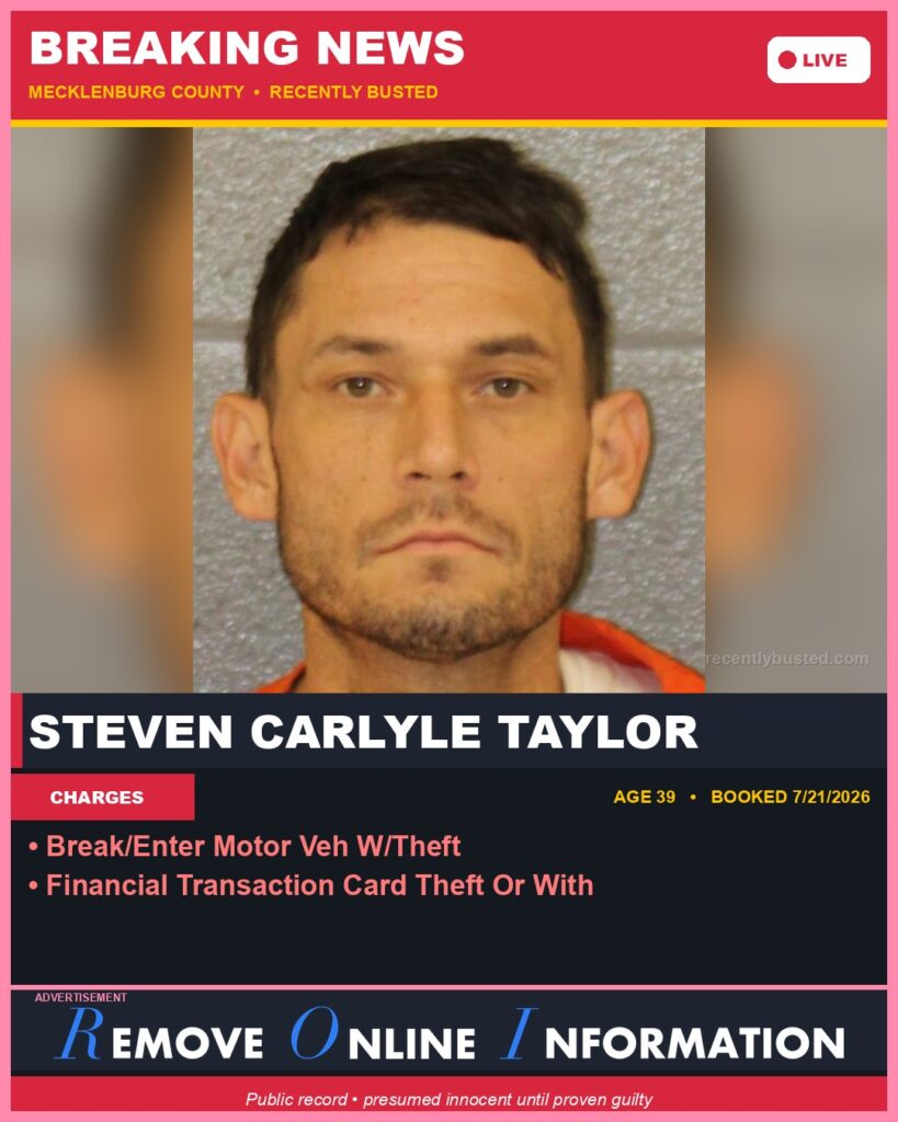 Booking photo of STEVEN CARLYLE TAYLOR