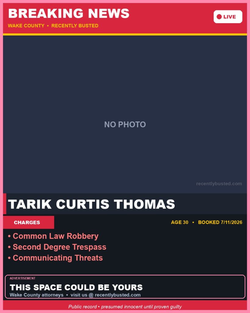 Booking photo of TARIK CURTIS THOMAS