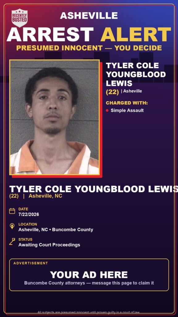 Booking photo of TYLER COLE YOUNGBLOOD LEWIS