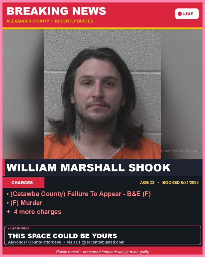 Booking photo of WILLIAM MARSHALL SHOOK