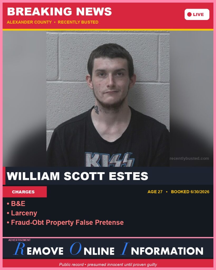 Booking photo of WILLIAM SCOTT ESTES
