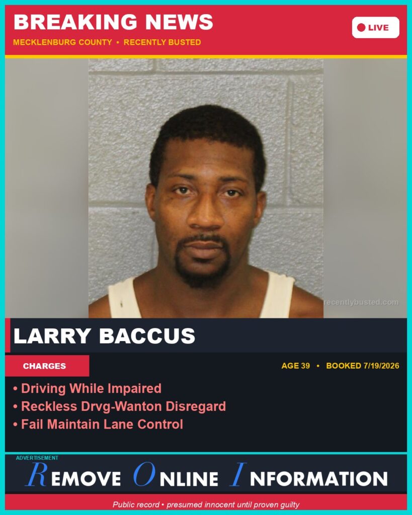 Booking photo of LARRY BACCUS
