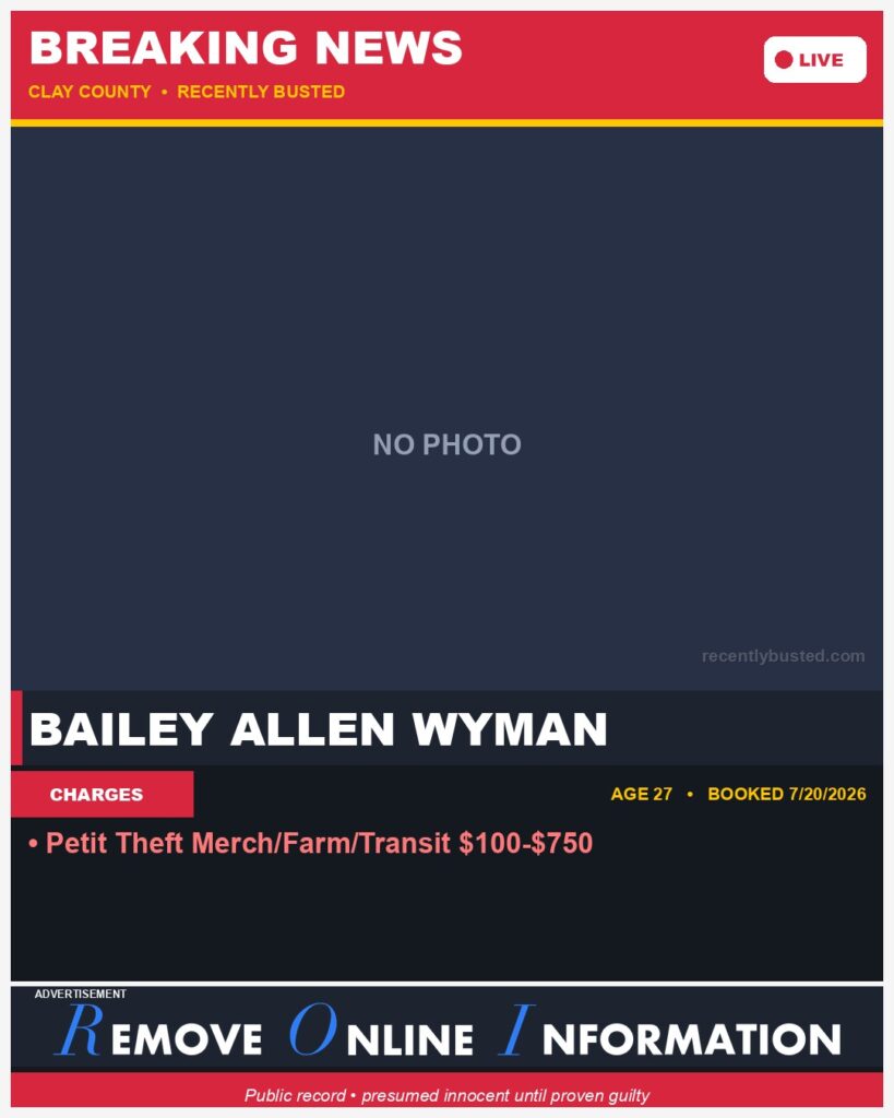 Booking photo of BAILEY ALLEN WYMAN