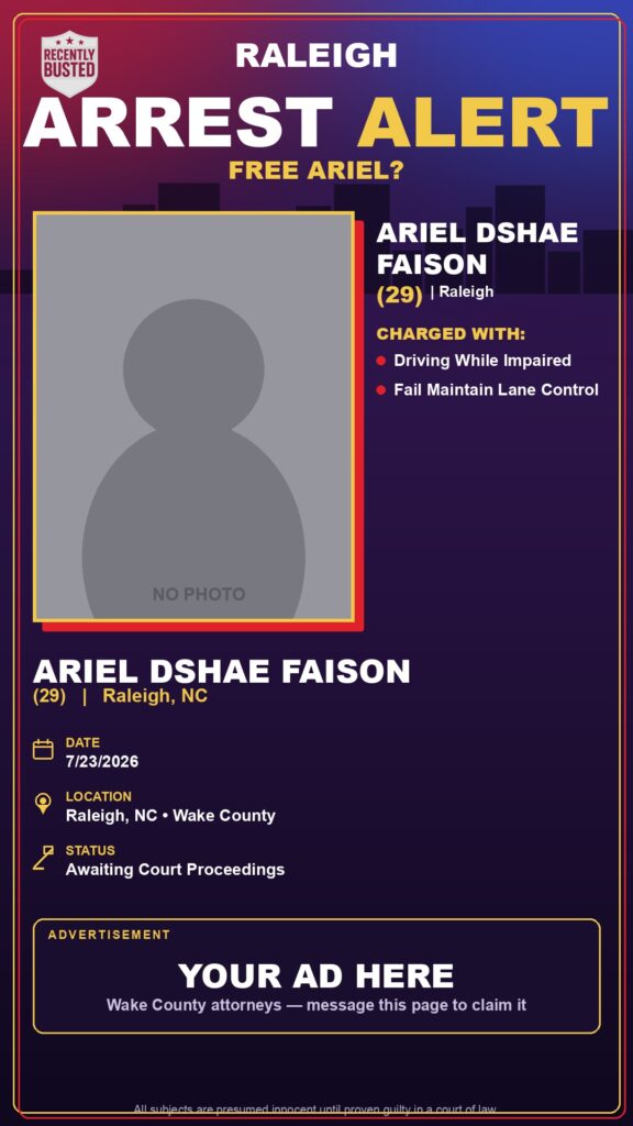 Booking photo of ARIEL DSHAE FAISON