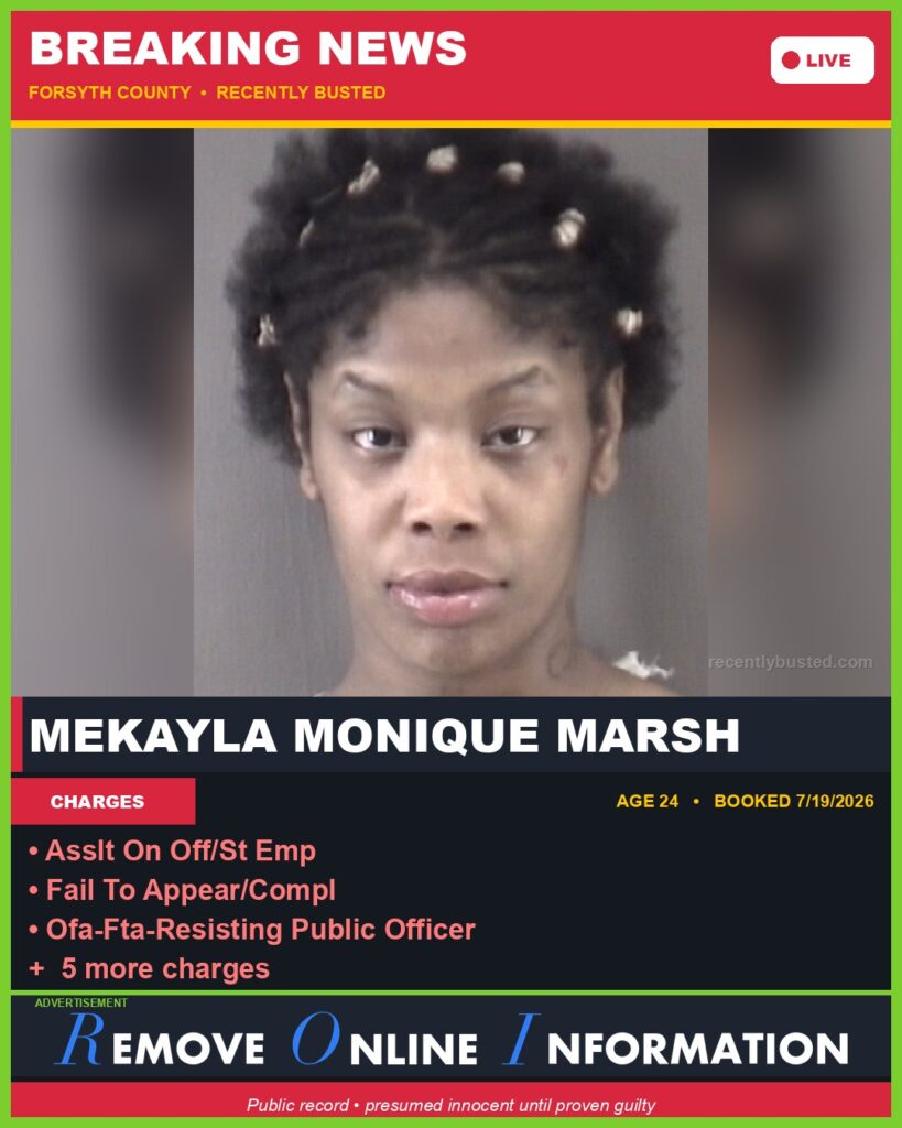 Booking photo of MEKAYLA MONIQUE MARSH
