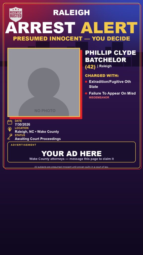 Arrest report - PHILLIP CLYDE BATCHELOR